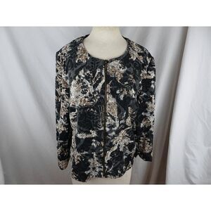R Q T Women Corduroy Full Zip Jacket Size XL